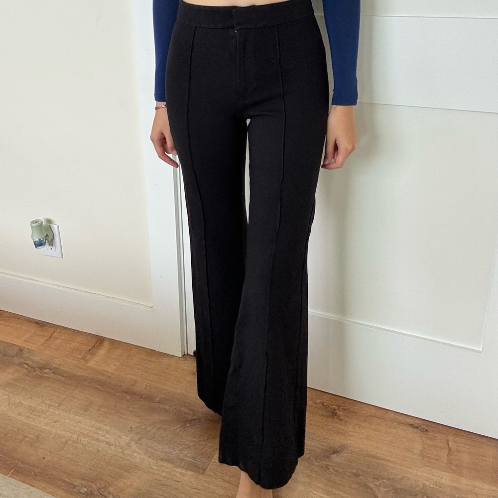 Black flared high waisted pants
